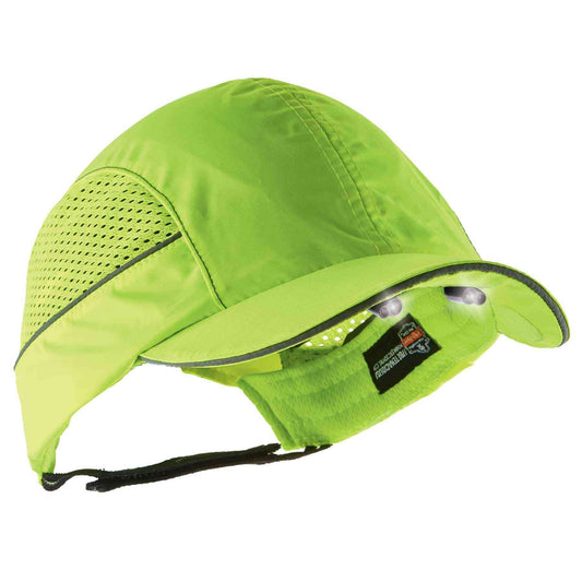 Skullerz 8960 Short Brim Lime Bump Cap w/ LED Lighting Technology