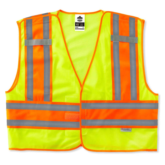 GloWear 8245PSV S/M Lime Type P Class 2 Public Safety Vest