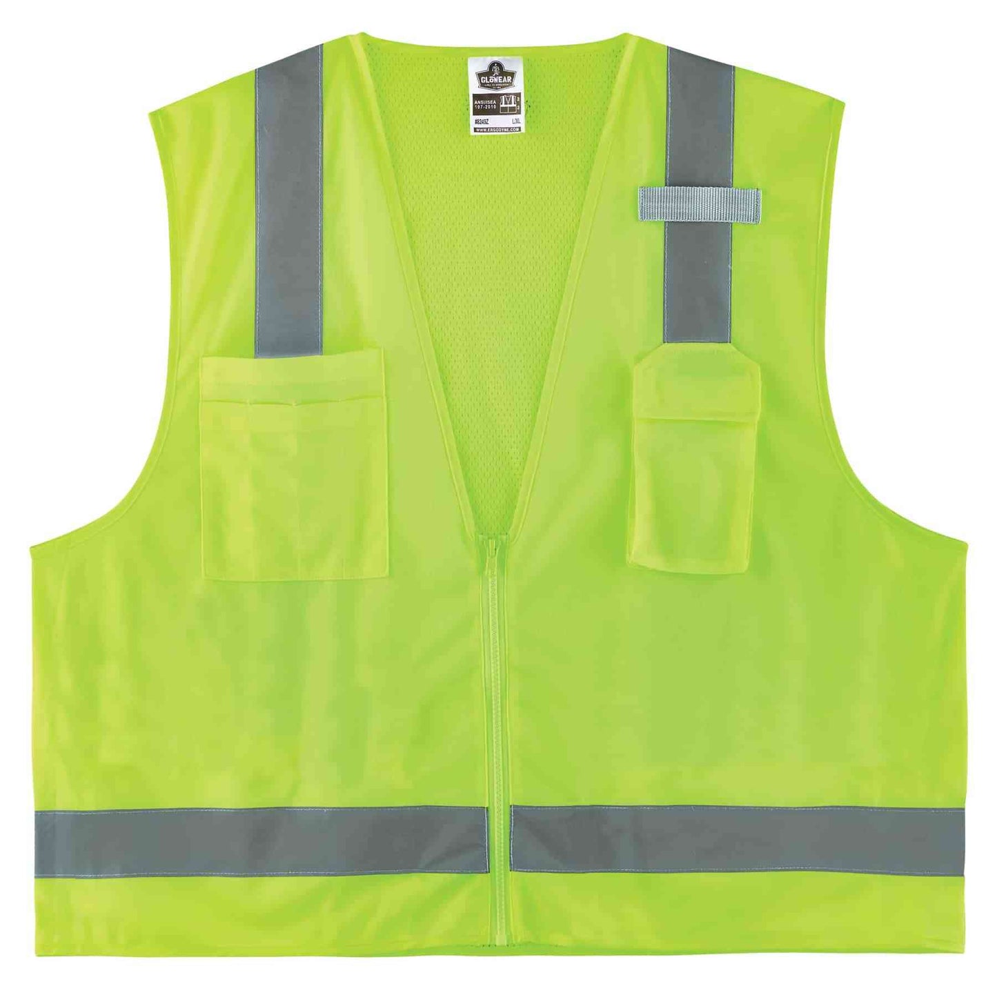 GloWear 8249Z XS Lime Type R Class 2 Economy Surveyors Vest