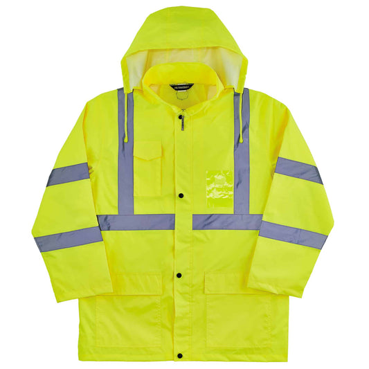 GloWear 8366 5XL Lime Lightweight Hi-Vis Rain Jacket - Type R, Class 3