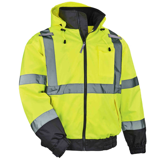 GloWear 8379 4XL Lime Type R Class 3 Hi-Vis Fleece Lined Bomber Jacket