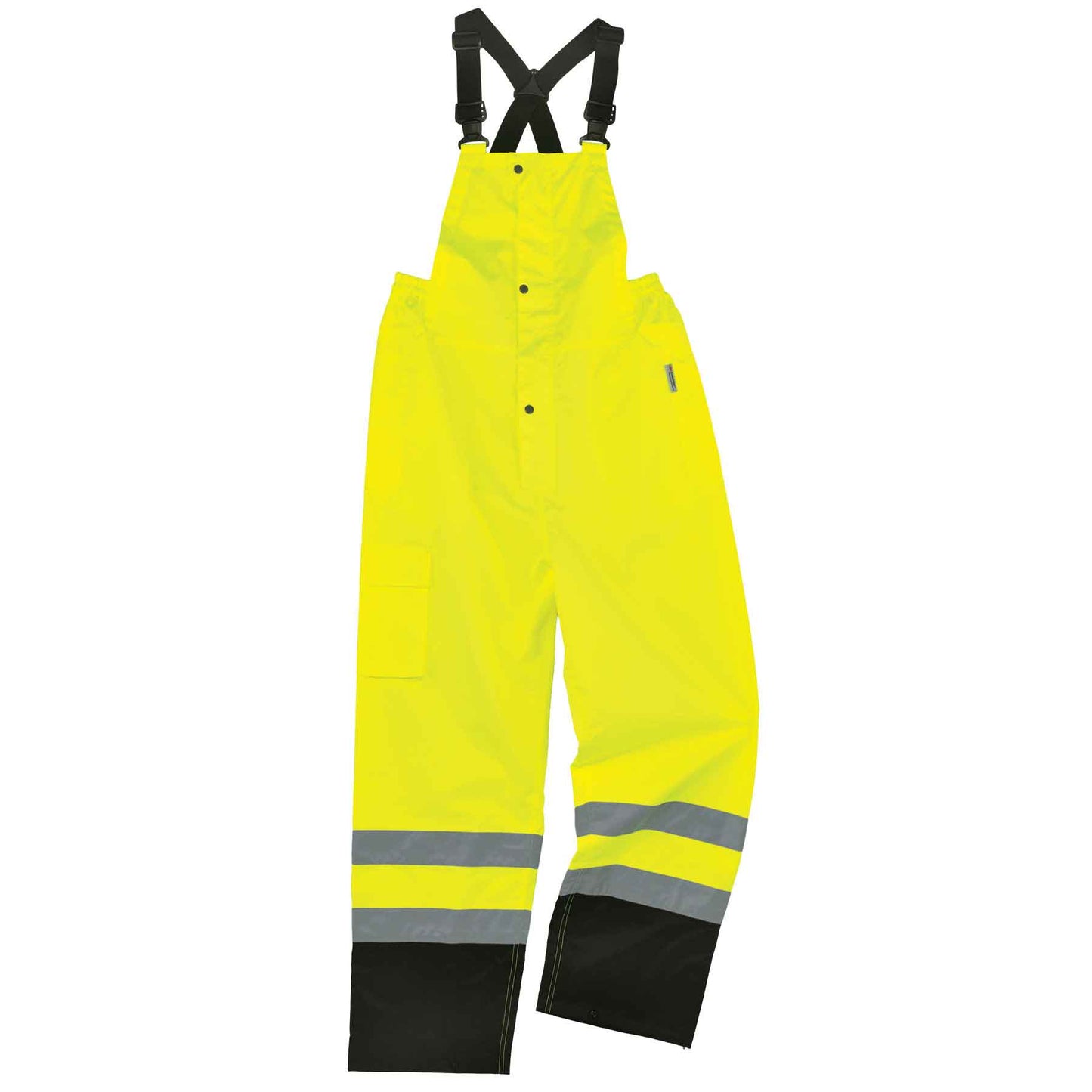 GloWear 8918BK 4XL Lime Class E Black Bottom Rain Bibs
