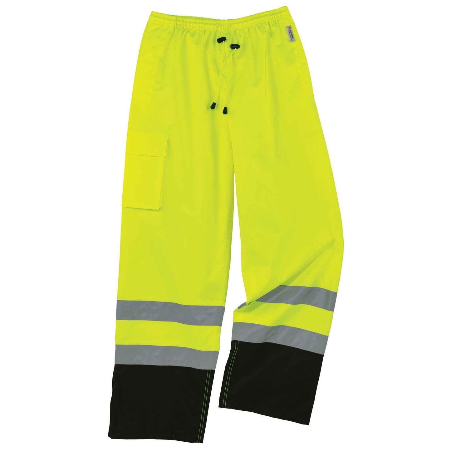 GloWear 8915BK XL Lime Class E Black Bottom Rain Pants