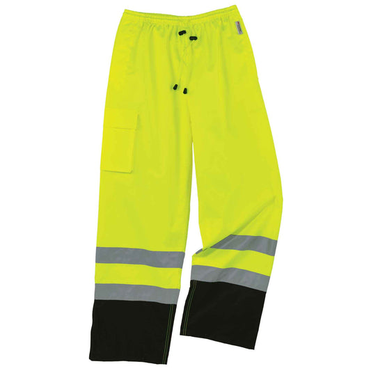 GloWear 8915BK 2XL Lime Class E Black Bottom Rain Pants