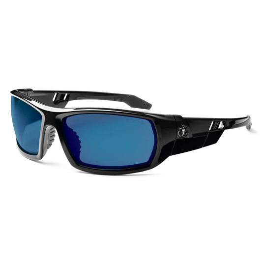 Skullerz ODIN Blue Mirror Lens Black Safety Glasses