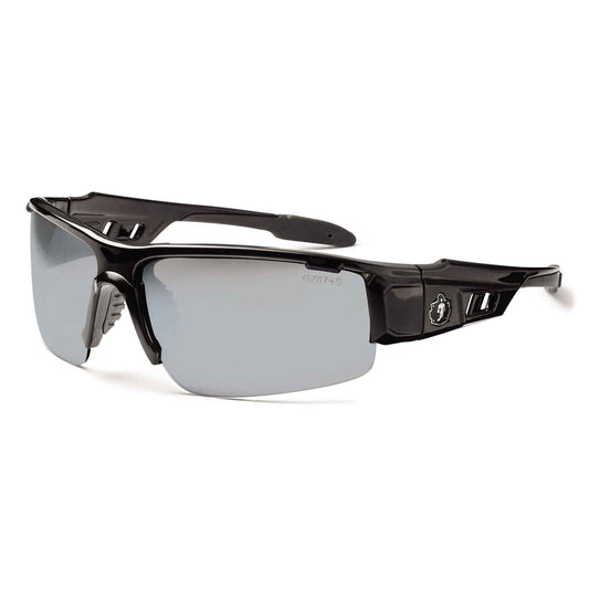 Skullerz DAGR Silver Mirror Lens Black Safety Glasses