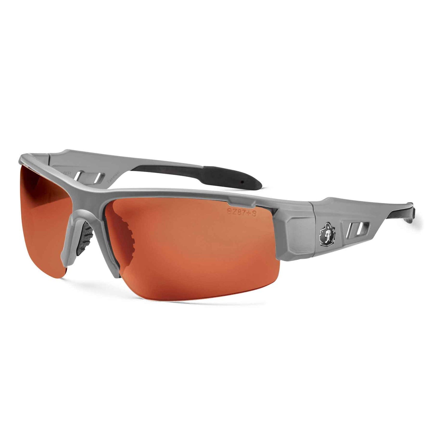 Skullerz DAGR Polarized Copper Lens Matte Gray Safety Glasses