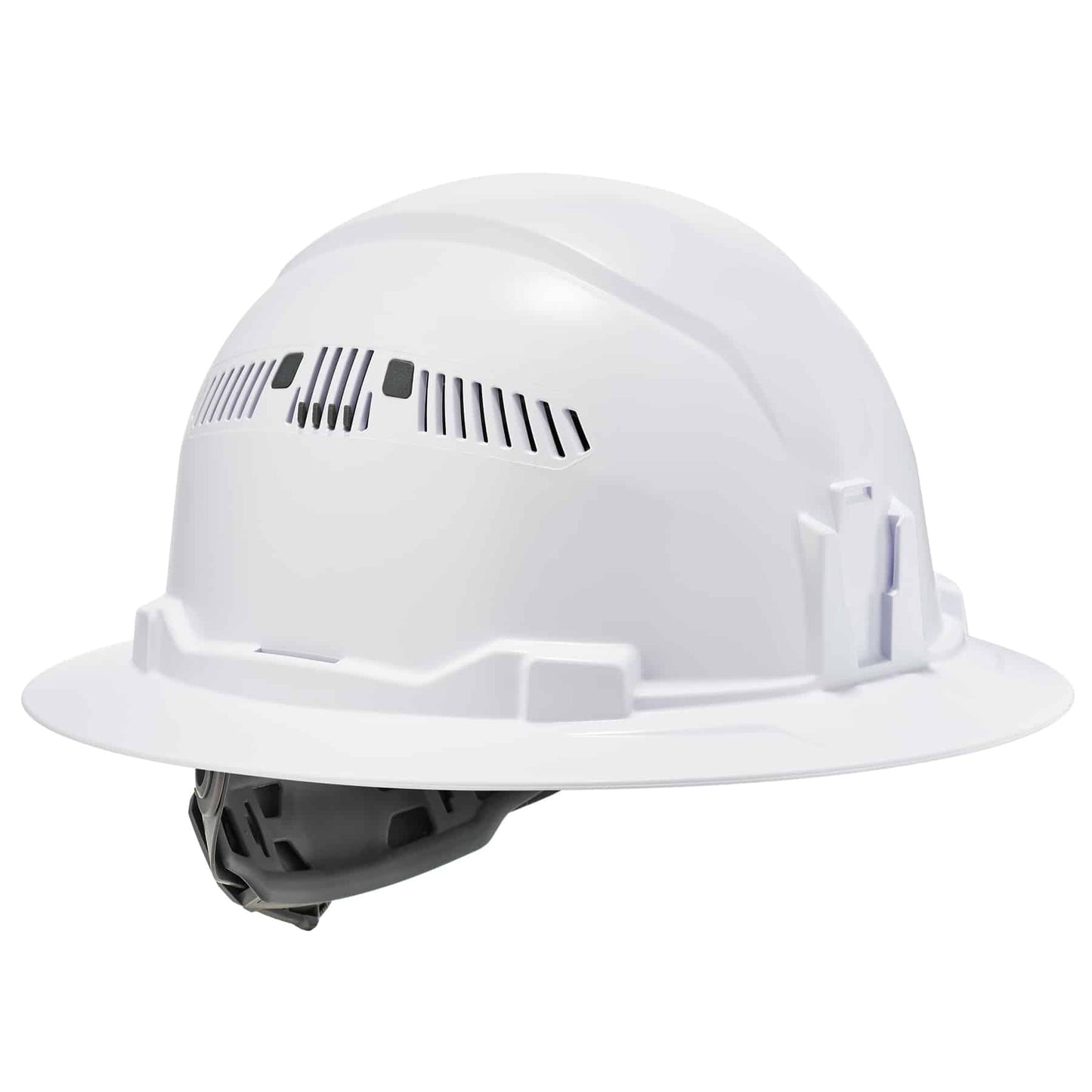 Skullerz 8973  White Class C Hard Hat Full Brim Vented Ratchet Susp