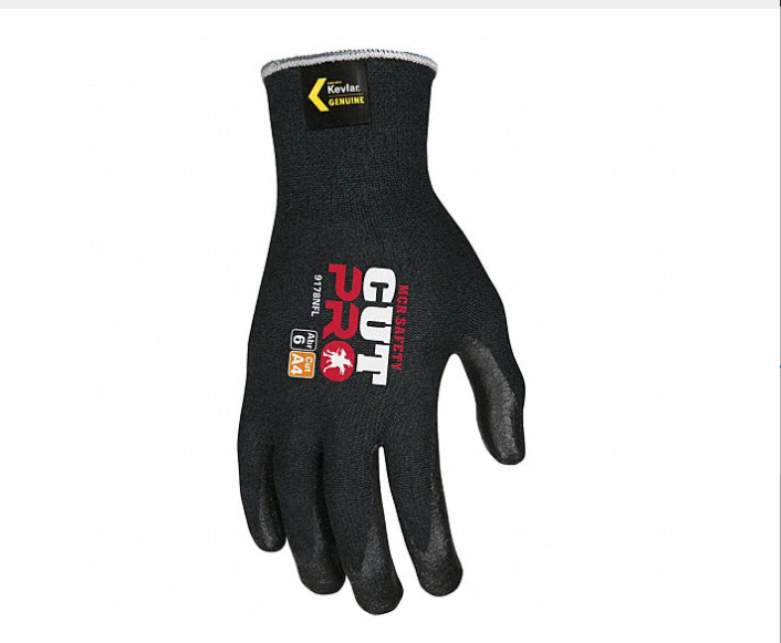 MCR Safety 9178NFL MCR Safety Cut Pro® 13-Gauge Black Kevlar® / Synthetic Shell Cut Resistant Work Gloves Nitrile Foam Coated Palm and Fingertips (1 Pair)