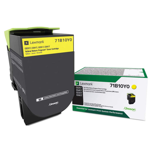 Lexmark LEX71B10Y0 Unison Original Laser Toner Cartridge - Yellow - 1 Each