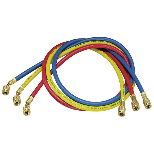 Yellow Jacket 21985 Plus II 60" 3-Pack Refrigerant Charging Hose Red/Blue/Yellow Set B17-170