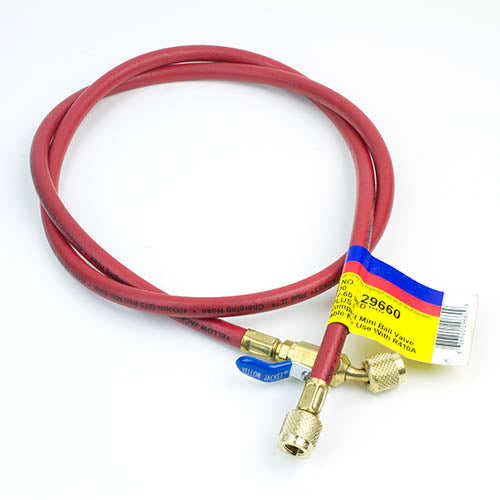 Yellow Jacket 29660 60", Red, compact ball valve, PLUS II 1/4" hose