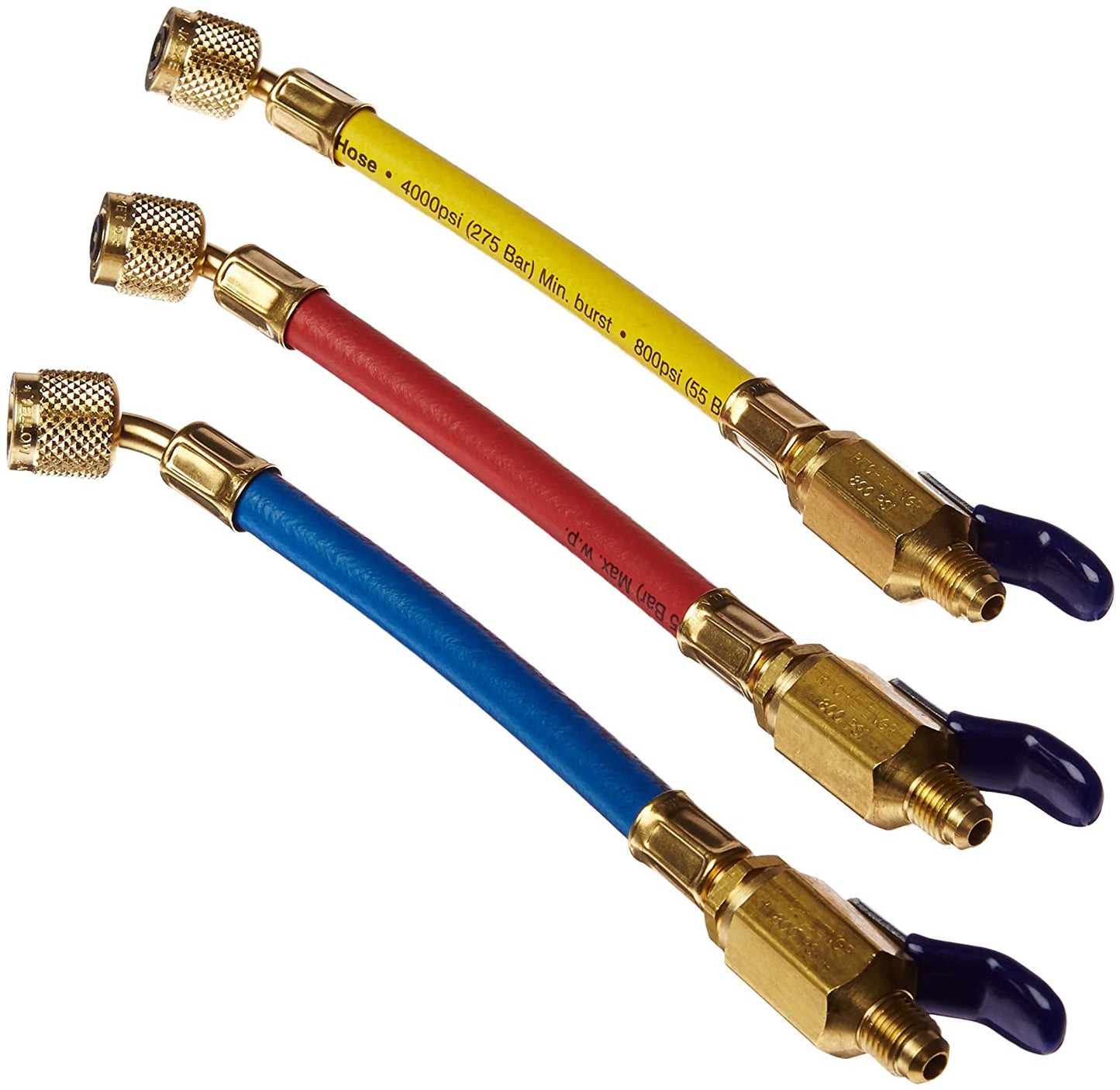 Yellow Jacket 25980 9" Flexflow And Low Loss Adapter Hoses 3-pak (25002, 25202, 25602)