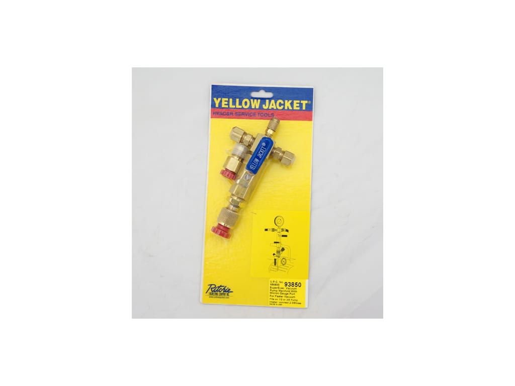 Yellow Jacket 93850 Single valve with 1/4" Schrader mount with 1/2" Female flare