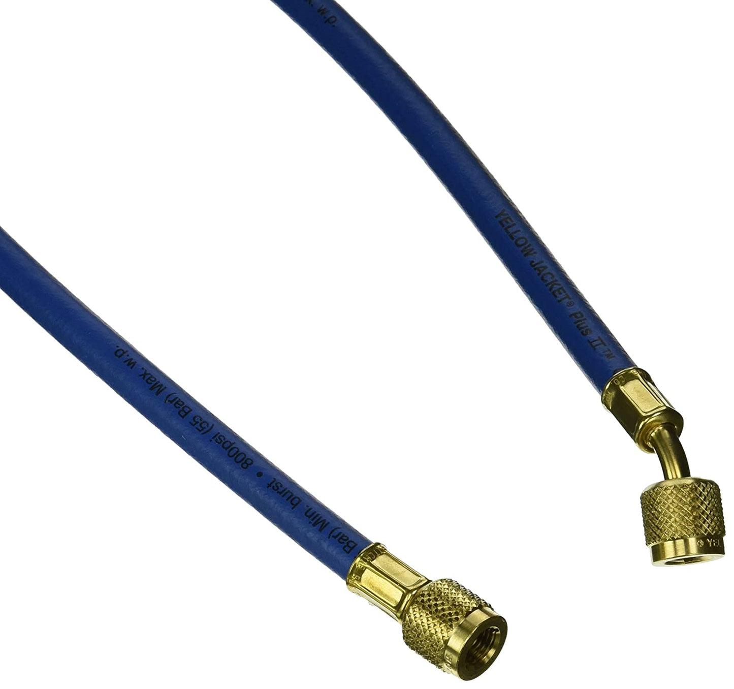 Yellow Jacket 21272 72", blue, HAV standard fitting, PLUS II 1/4" charging hose