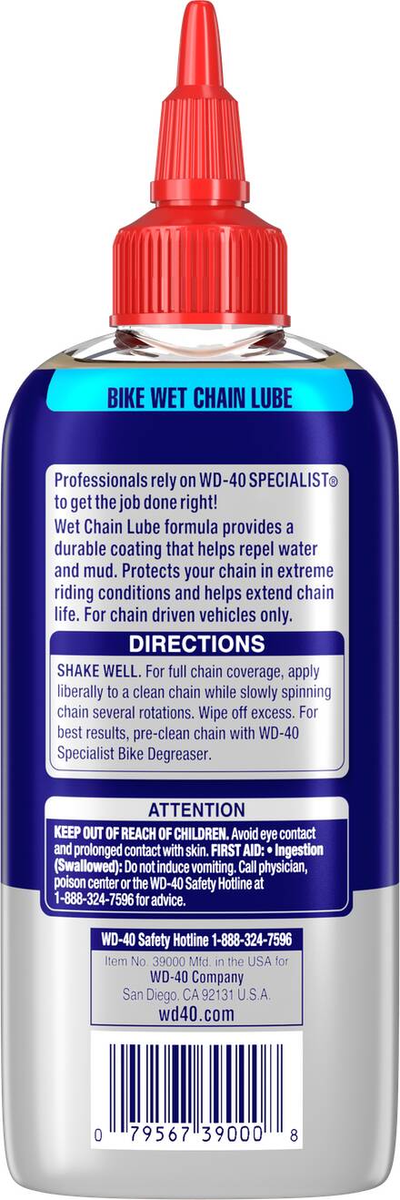 WD-40 39000 (390005) Specialist Bike 4oz Chain Lubricant-Wet 12ct