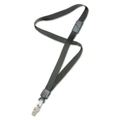 AbilityOne 8455016130200 NECK LANYARD, STRAP STYLE, CLIP, BLACK, 36" X .75"