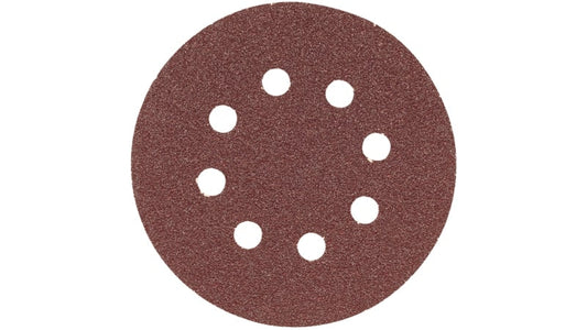 Bosch SR5R120 5" Hook & Loop Sanding Disc, 8-Hole, Red, 120 Grit (5Pk)