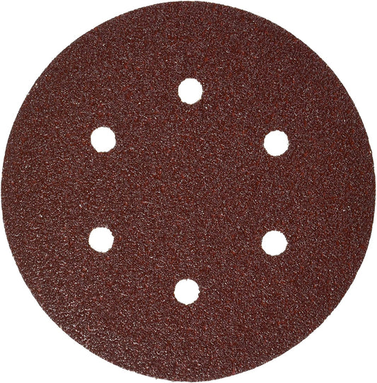 Bosch SR6R040 6" Hook & Loop Sanding Disc, 6-Hole, Red, 40 Grit (5Pk)