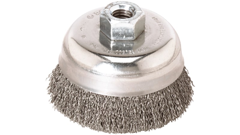 Bosch WB504 3" Cup Brush, Knotted, Stainless Steel, 5/8" X 11" Arbor