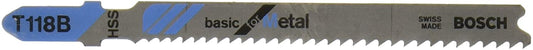 Bosch T118B100 3", 14Tpi, Hss Bosch Shank Jigsaw Blade (100 Pk)