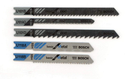 Bosch U502A5 U-Shank Assortment Jigsaw Blade Pack (5 Pk)