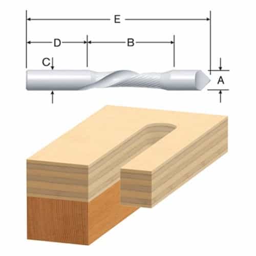 Bosch 85183B50 Pilot Panel Bit, 1/4" Dn. Sprl., 1/4" Shk., H.S.S. (Bulk)