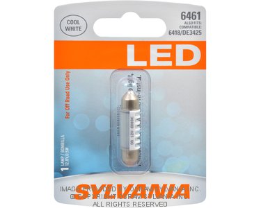 Sylvania Automotive 33005 Sylvania 6461 White Syl Led Mini Bulb, 1 Pack