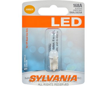 Sylvania Automotive 32952 Sylvania 168A Amber Syl Led Mini Bulb Mini Bulb, 1 Pack