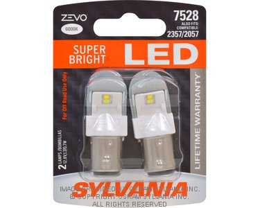 Sylvania Automotive 31972 Sylvania 7528 White Zevo Led Mini, 2 Pack