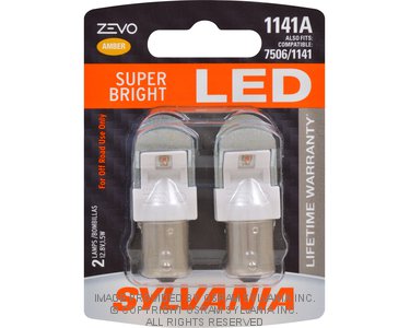 Sylvania Automotive 31978 Sylvania 1141A Amber Zevo Led Mini Bulb, 2 Pack