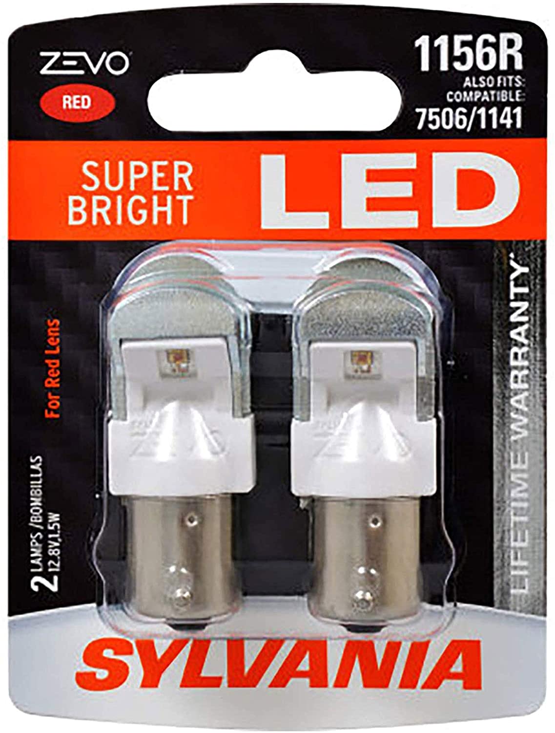 Sylvania Automotive 32732 Sylvania 1156R Red Zevo Led Mini, 2 Pack