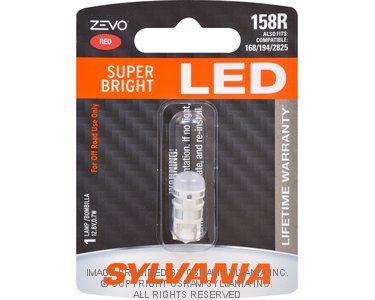 Sylvania Automotive 31943 Sylvania 158R Red Zevo Led Mini, 1 Pack