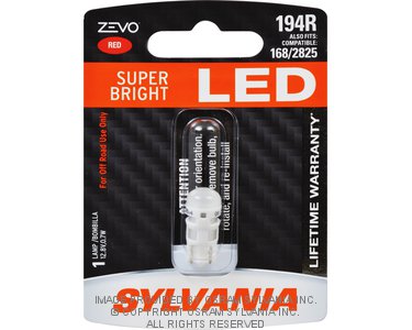 Sylvania Automotive 32861 Sylvania 194R Red Zevo Led Mini, 1 Pack