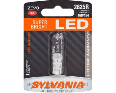 Sylvania Automotive 31947 Sylvania 2825R Red Zevo Led Mini, 1 Pack