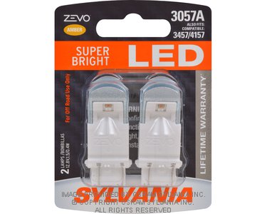 Sylvania Automotive 31952 Sylvania 3057A Amber Zevo Led Mini, 2 Pack