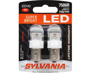 Sylvania Automotive 32707 Sylvania 7506R Red Zevo Led Mini, 2 Pack