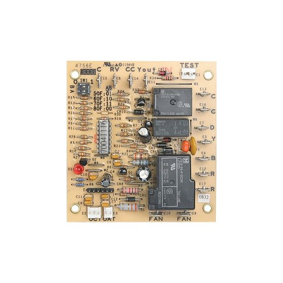 Emerson 47D40-801 Rheem Direct Replacement Demand Defrost Control Detects Ice Build-Up On Outdoor Coil. Nominal Timings - Defrost Lockout Time 34 min, Max Defrost Time 15 min, Max Frosting Time 6 Hrs., Short Cycle Lockout Time 5 min. No Hi/Lo Pressure Sw