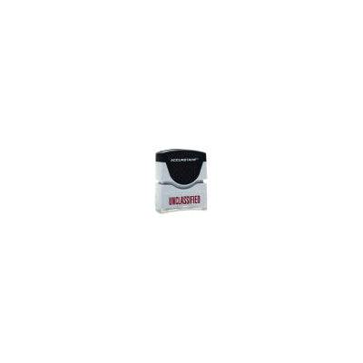 AbilityOne 7520012074242 SKILCRAFT Pre-Inked Message Stamp - UNCLASSIFIED Message Stamp - 0.5" x 1.75" - Red