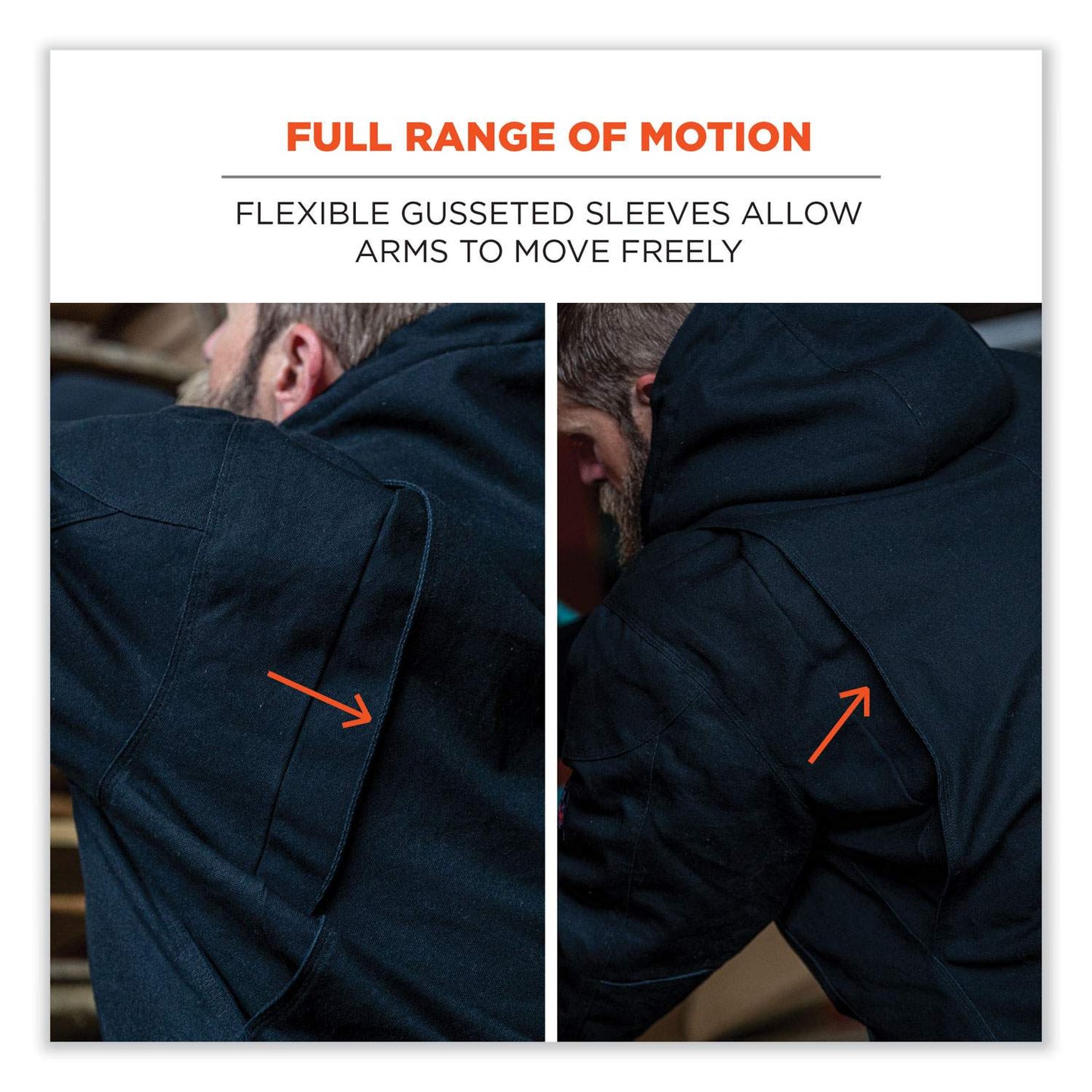 Ergodyne 41236 N-Ferno 6468 Heavy-Duty Duck Canvas Work Jacket - Sherpa Lined, Water Resistant 2XL (Black)