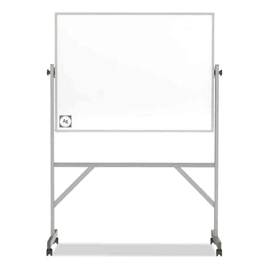 Ghent GHEARM4M434 Hygienic Porcelain Mobile Whiteboard with Aluminum Frame