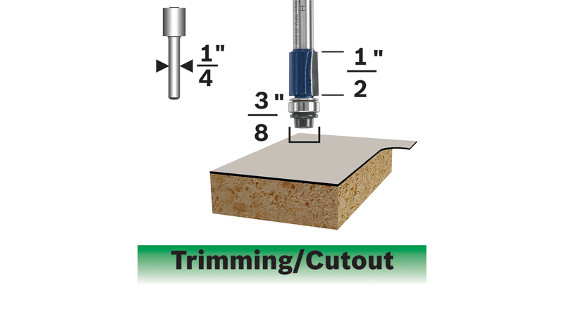 Bosch 85269MC Ct 3/8 X 1/2 Flush Trim W/Bb 2F 1/4S