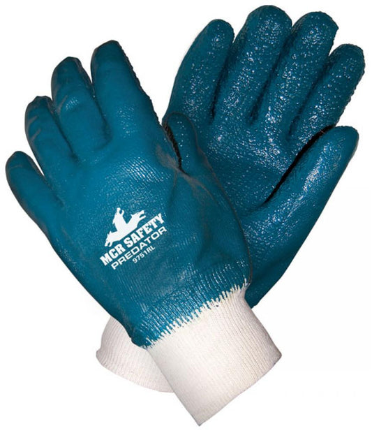 MCR Safety 9760K Predator® Series Over-the-Knuckle Nitrile Coated Work Gloves Palm Reinforced with DuPont™ Kevlar® Safety Cuff and Jersey Lined (1 DZ)