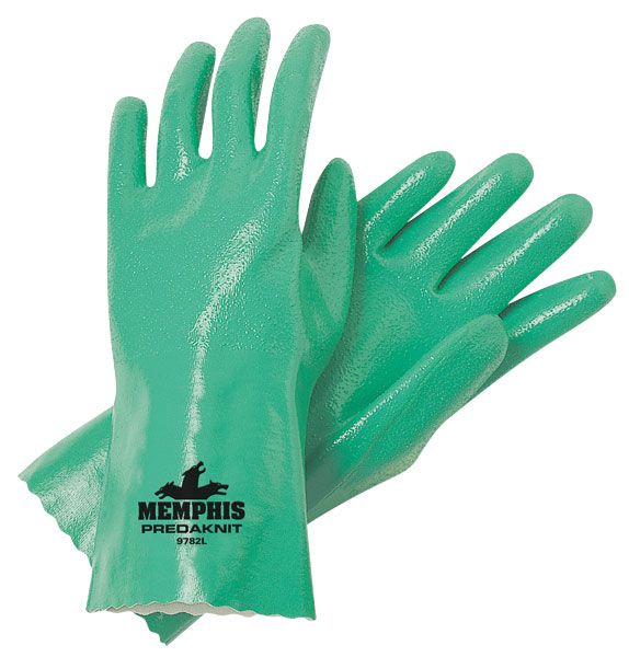 MCR Safety 9782XXL Predaknit® Nitrile Coated Work Gloves Full Rough Nitrile Coating Soft Interlock Lining Treated with ActiFresh® 12 Inch Gauntlet Cuff (1 DZ)