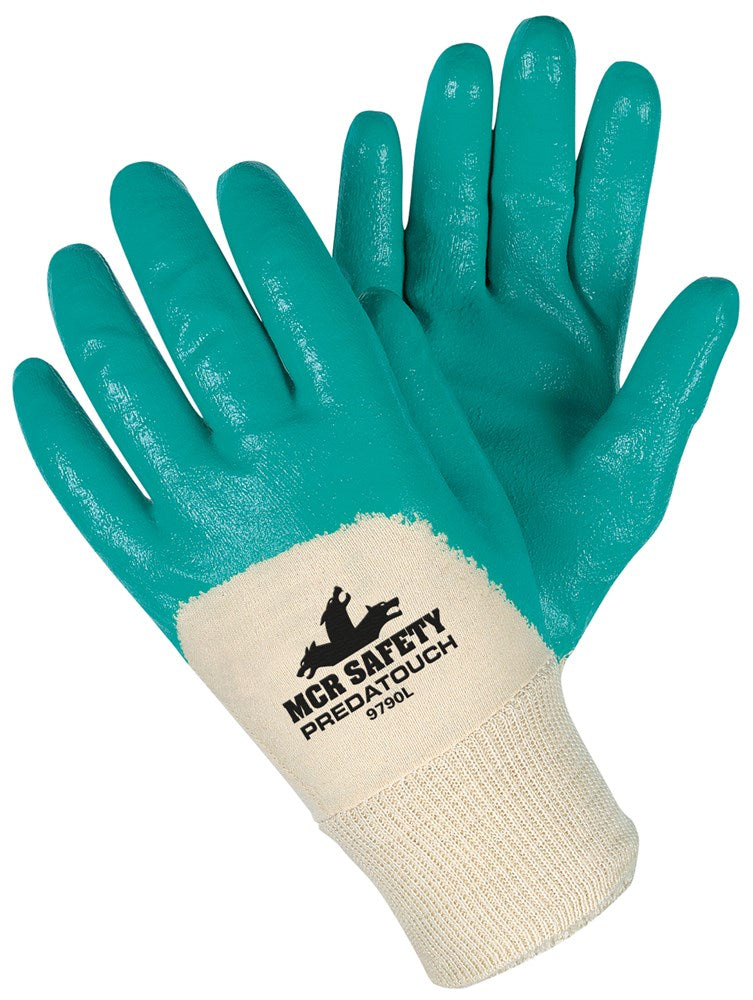 MCR Safety 9790XL Predatouch™ Ultralight Nitrile Coated Work Gloves Palm and Over the Knuckle Coating Knit Wrist and Soft Interlock Lining Treated with ActiFresh® (1 DZ)