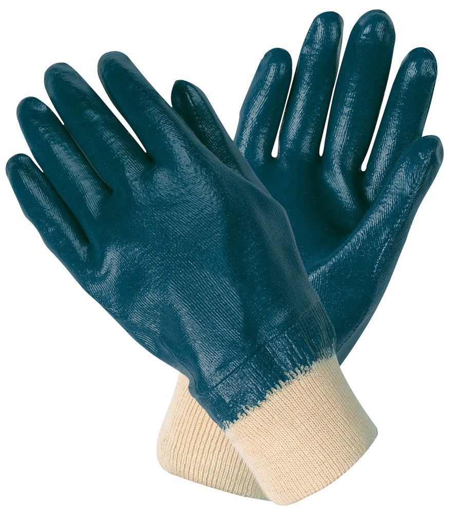 MCR Safety 97981M Nitrile Fully Coated Work Gloves Knit Wrist and Soft Interlock Lining Industry Standard (1 DZ)