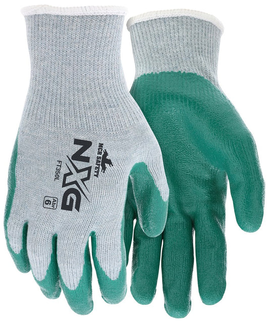 MCR Safety FT350L MCR Safety NXG® Work Gloves 10 Gauge Gray Cotton Polyester Shell Green Nitrile Palm and Fingers (1 DZ)