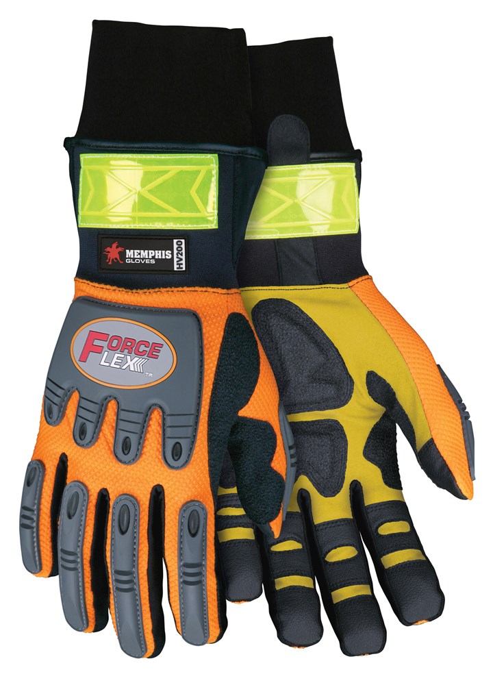 MCR Safety HV200XL ForceFlex® Mechanics Work Gloves Thinsulate® Lined for Warmth Rough Reinforced Clarino® Leather Padded Palm Wind and Water Resistant (1 Pair)