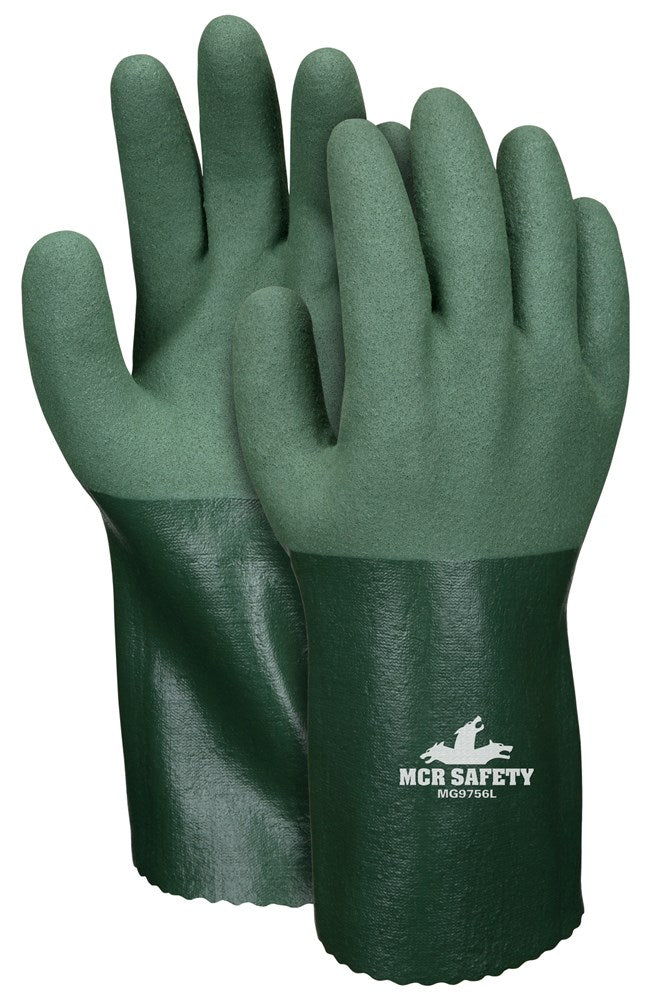 MCR Safety MG9756M MCR Safety Work Gloves 13 Gauge Seamless Cotton Polyester Shell MicroFinish® Full Nitrile Coating 12 Inch Gauntlet Cuff (1 DZ)