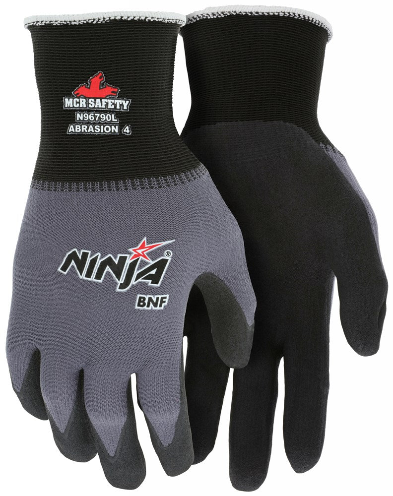 MCR Safety N96790S Ninja® BNF Work Gloves 15 Gauge Nylon / Spandex Shell NFT® Coated Palm and Fingertips (1 DZ)